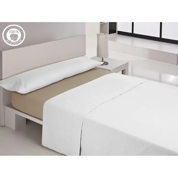 Sábana bajera ajustable happy home lisos cotton tierra cama de 150