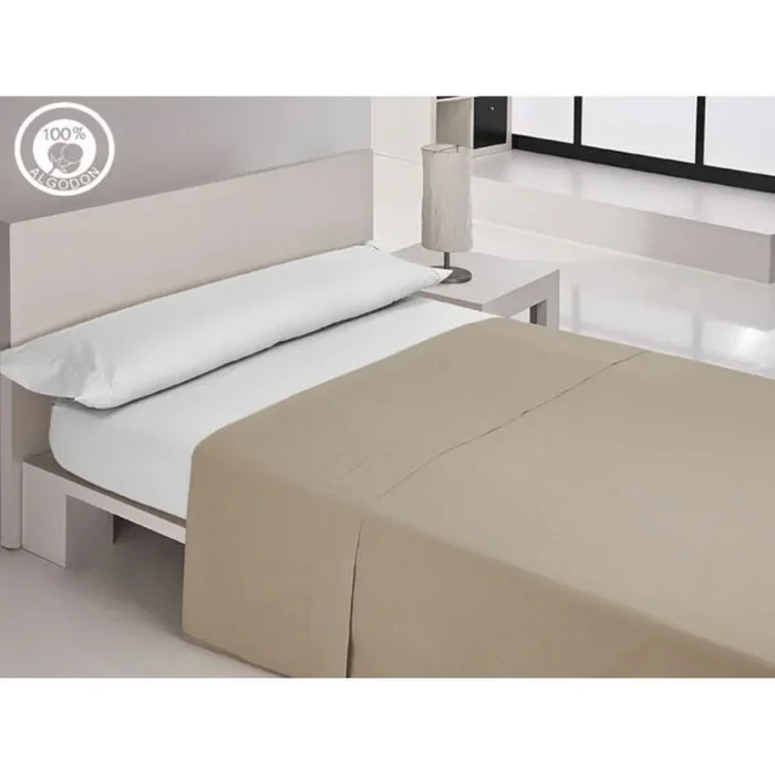 Sábana encimera happy home lisos cotton tierra cama de 180