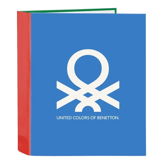 Safta BENETTON Topitos – Carpeta de Folio 4 Anillas, Ideal para Niños de Diferentes Edades, Cómoda y Versátil, Calidad y Resistencia, 27x6x33 cm, Color Blanco roto