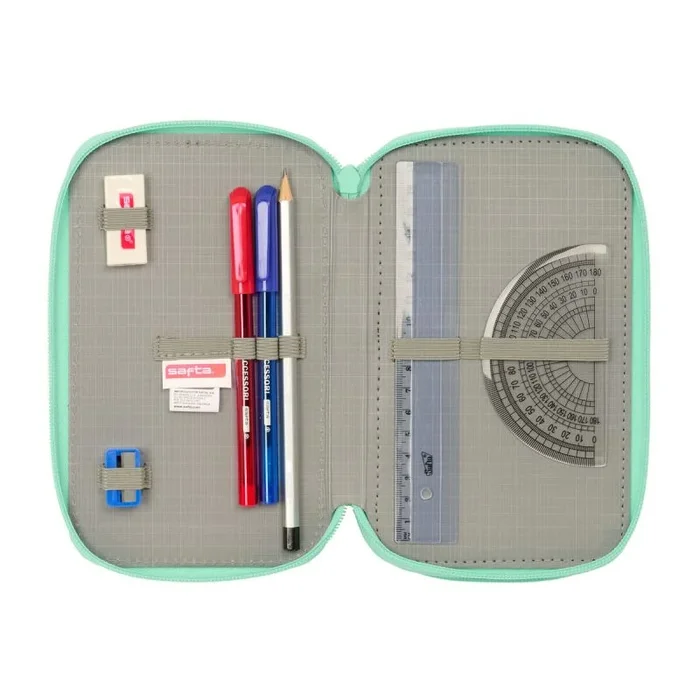Safta Cuore – Estuche Escolar con 37 Útiles Incluidos, Estuche Infantil, Estuche Niño, Ideal para Niños de 5 a 14 Años, Cómodo y Versátil, Calidad y Resistencia, 12.5×5.5×19.5 cm