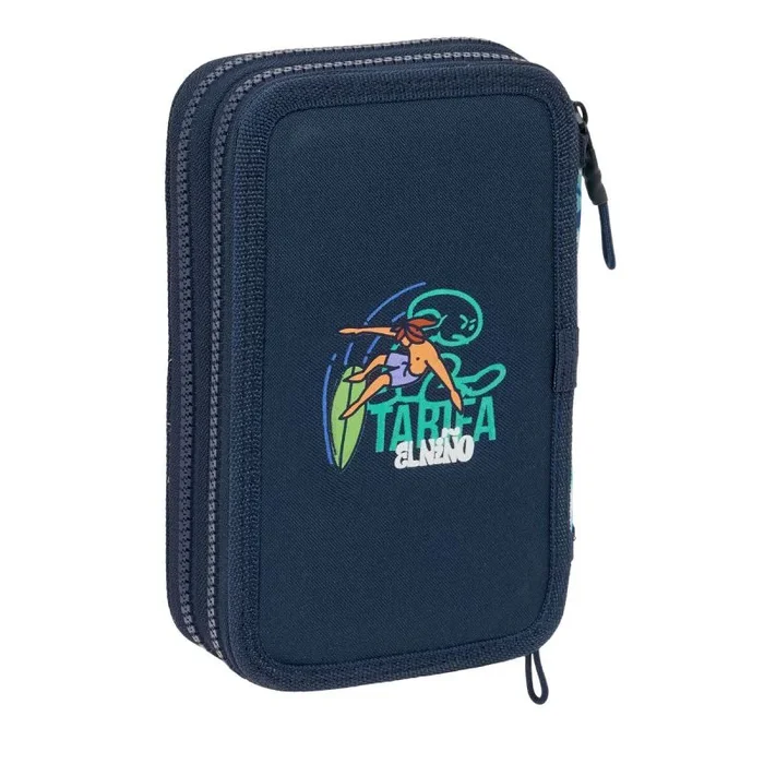 Safta EL NIÑO Kook – Estuche Escolar Niño, Estuche con Colores, con 29 Útiles Incluidos, Ideal para Niños de 5 a 14 Años, Cómodo y Versátil, Calidad y Resistencia, 12.5x4x19.5 cm