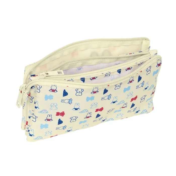 Safta Miffy Buddy – Portatodo Triple Fácil Limpieza, Estuche Infantil, Estuche Niño, Ideal para Niños en Edad Escolar, Cómodo y Versátil, Calidad y Resistencia, 22x3x12 cm