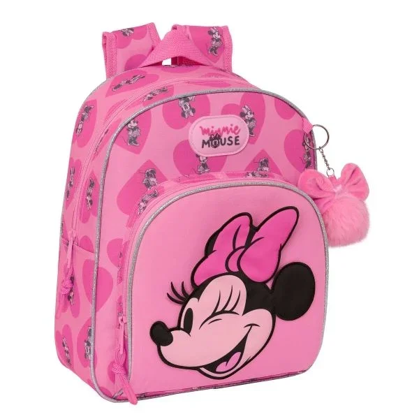 Safta MINNIE MOUSE LOVING – Mochila Infantil, Ideal para Niños de Diferentes Edades, Cómoda y Versátil, Calidad y Resistencia, 28x10x34 cm, Color Rosa
