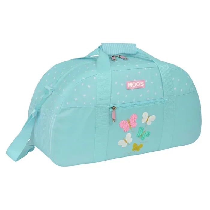 Safta MOOS BUTTERFLIES – Bolsa de Deporte, Mochila, Ideal para Niños de Diferentes Edades, Cómoda y Versátil, Calidad y Resistencia, 50x26x20 cm, Color Azul Claro