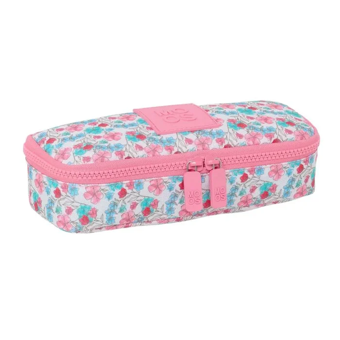 Safta Moos Flores – Portatodo Infantil, Tejido Reciclable, Estuche Infantil, Estuche Niño, Ideal para Niños en Edad Escolar, Cómodo y Versátil, Calidad y Resistencia, 22x8x5 cm, Color Multicolor
