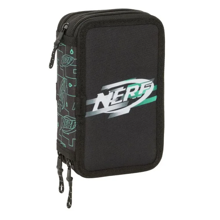 Safta NERF Game – Estuche Escolar con 37 Útiles Incluidos, Estuche Infantil, Estuche Niño, Ideal para Niños de 5 a 14 Años, Cómodo y Versátil, Calidad y Resistencia, 12.5×5.5×19.5 cm