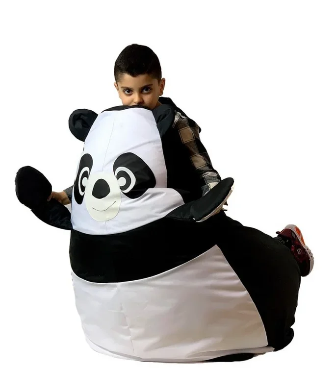 Sako bolso puf panda blanco y negro xl 130 x 90 cm