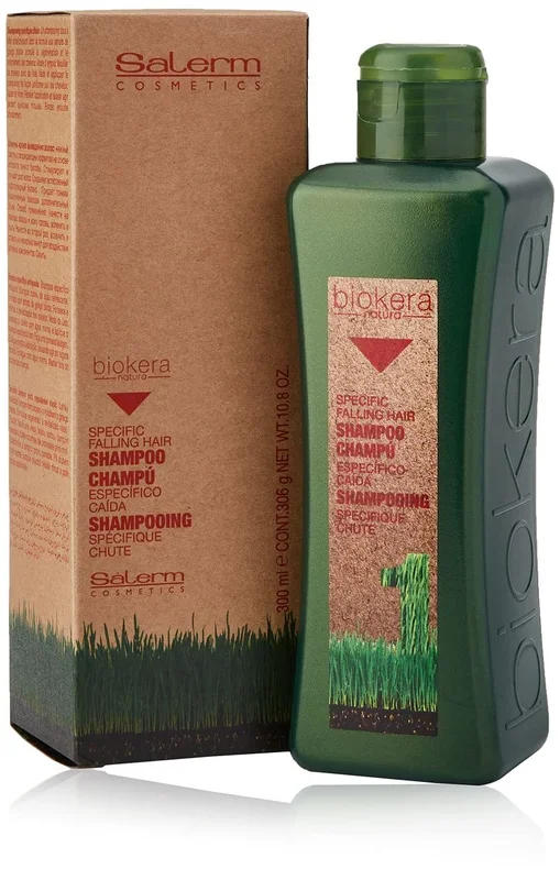 SALERM – Champú Anticaída – Biokera Natura Champú Específico Caída – 300 ml – con Ginseng y Ginkgo Biloba – Normaliza el Ciclo de Crecimiento Capilar – Frena la Caída – Efecto Refrescante