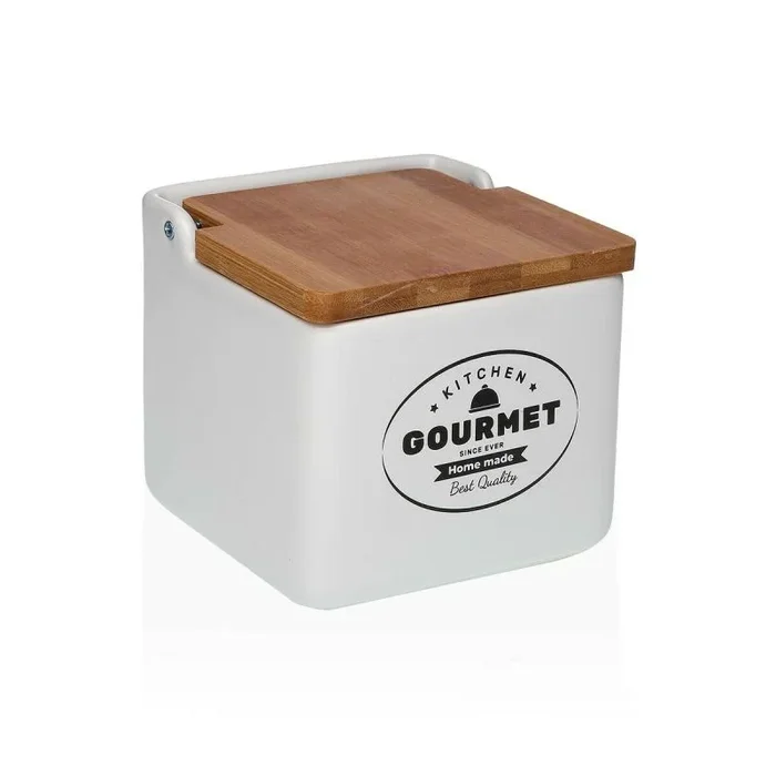 Salero con Tapa Versa Gourmet Cerámica Dolomita 12,2 x 11,5 x 12,2 cm – Marca: Versa – EAN: 8420327563507