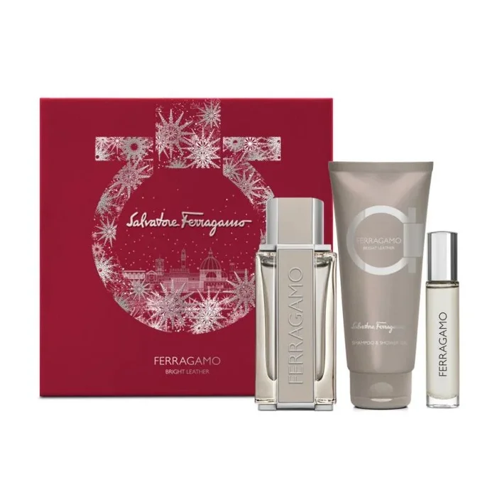 Salvatore Ferragamo Ferragamo Bright Leather set de perfumería y baño 3 pieza(s) Masculino