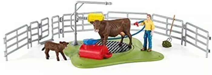 Schleich 42529 Playset – Estación de Lavado para Vacas (Farm World)