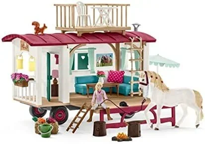 schleich HORSE CLUB 42593 — Caravana del Club Secreto — Incluye Jinete y Caballo — Animales de Juguete Coleccionables — Set de Caballos — Juguetes para Niños de 5 Años o Más
