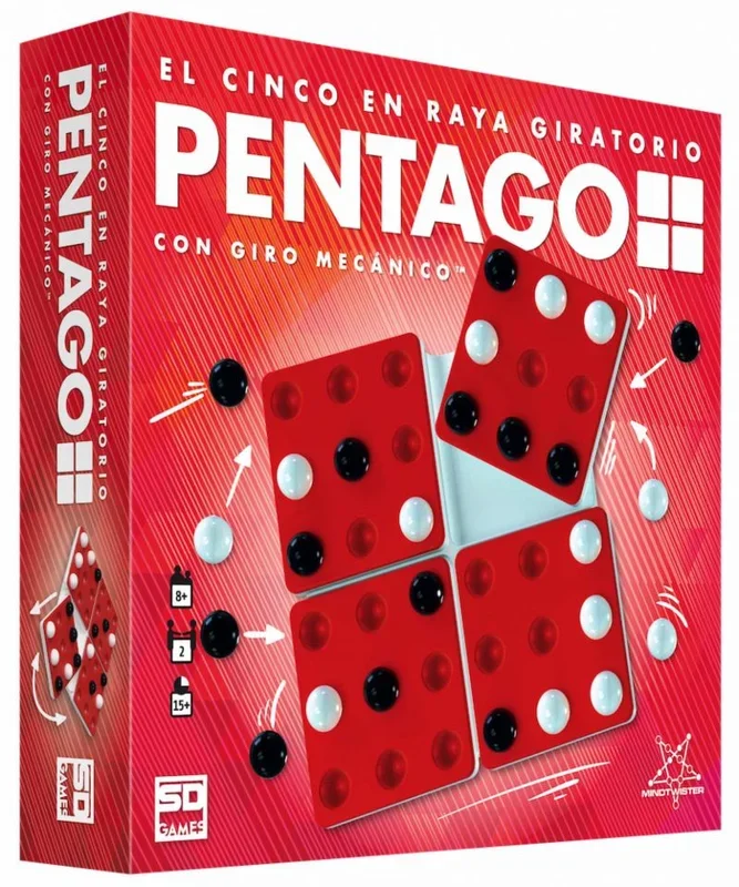 SD GAMES PENTAGO – Juego de Mesa de Estrategia con Tablero de Canicas para 2 Jugadores Recomendado a Partir de 8 Años
