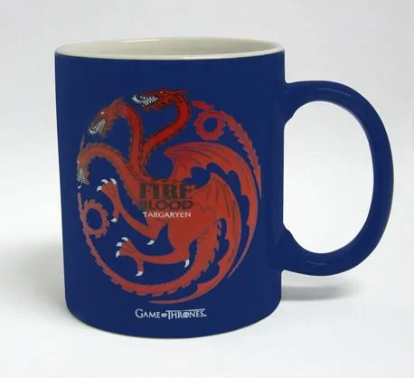SD toys SDTHBO02065 – Game of Thrones, Targaryen, Taza de cerámica, Color Azul y Blanco (SDTHBO02065) – Taza Juego de Tronos Targaryen Fuego y Sangre Cerámica Azul