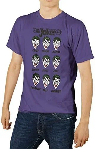 SD Toys T-Shirt DC Universe – Joker Expressions Homme Violet Taille M – 8435450209796