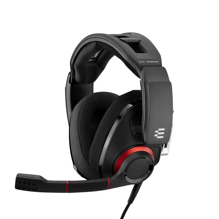 Sennheiser GSP 500 – Microauricular circumaural para PC, Mac, PS4 y multiplataforma, Rojo/Negro