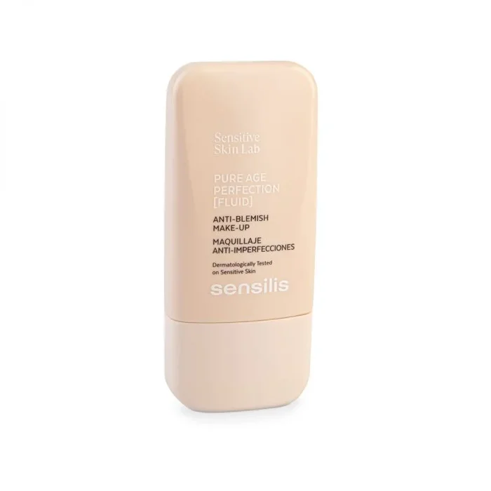 Sensilis Pure Age Perfection Maquillaje 8 Horas de Duración, Tratamiento Antiimperfecciones, Para Pieles Grasas y Con Acné, Tono 03 Beige Rosé – 30 ml