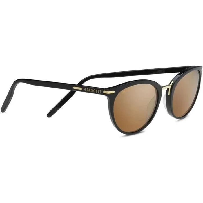 Serengeti ELYNA Gafas, Black Shiny, M-L Unisex Adulto