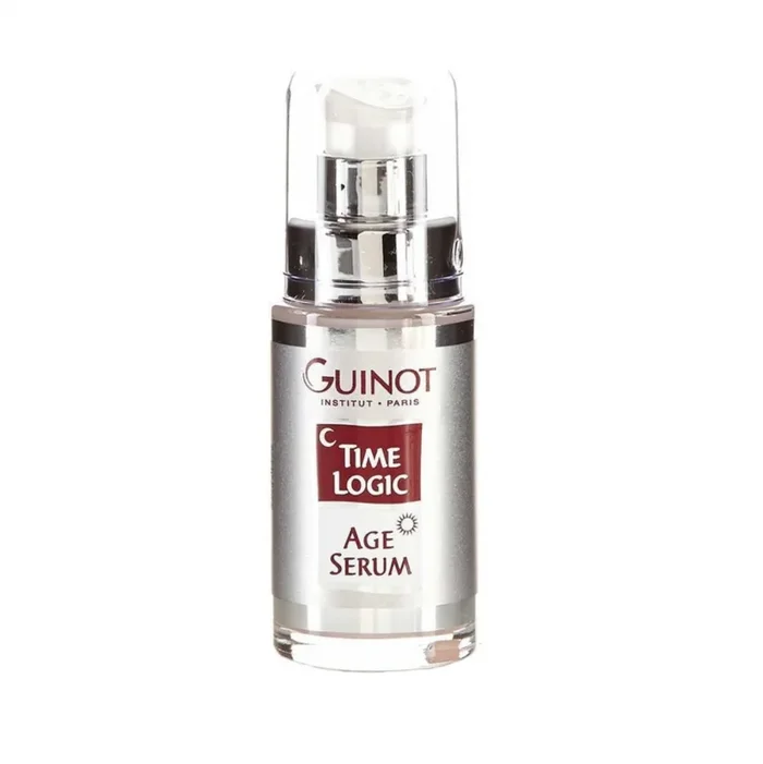Serum anti-edad Guinot Time Logic para rostro 25 ml / Fórmula avanzada, combate signos de envejecimiento, mejora firmeza y elasticidad, hidrata y revitaliza la piel