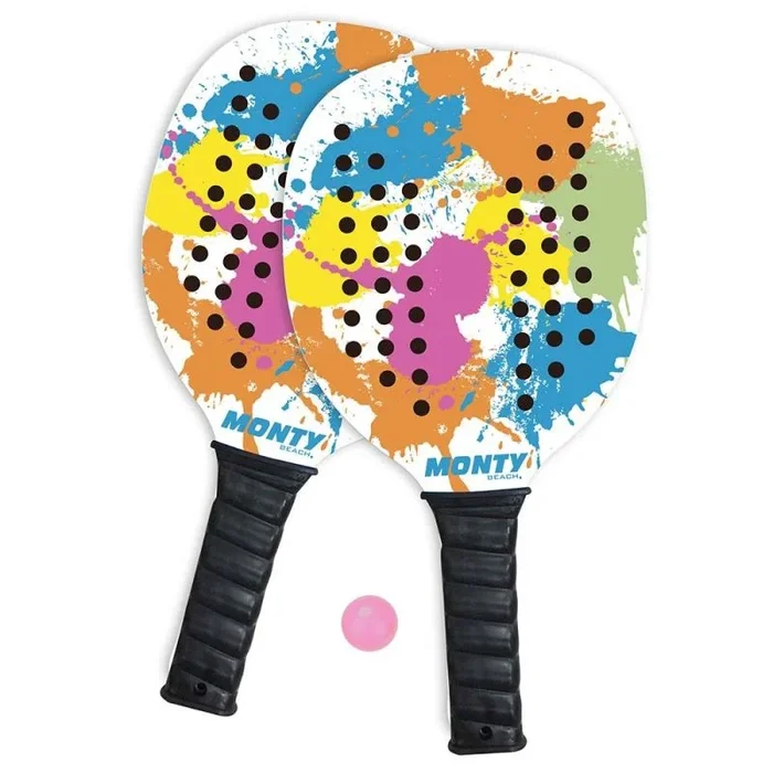Set 2 palas madera 7 mm agujeros y pelota splash