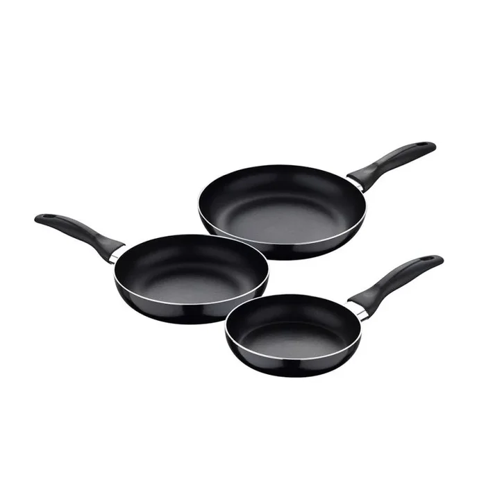 Set 3 sartenes (16+20+24cm) aluminio prensado, apto para inducción, navy black, san ignacio