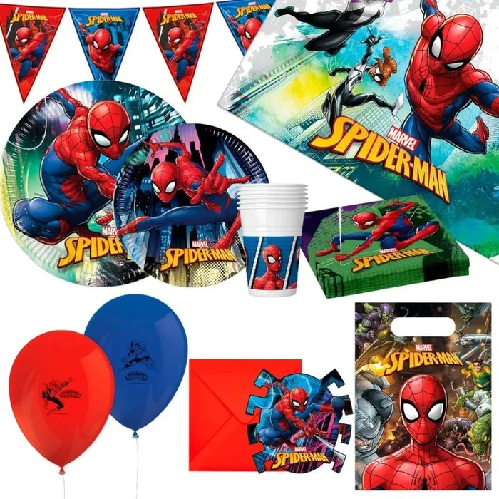 Set artículos de fiesta spider-man 66 piezas