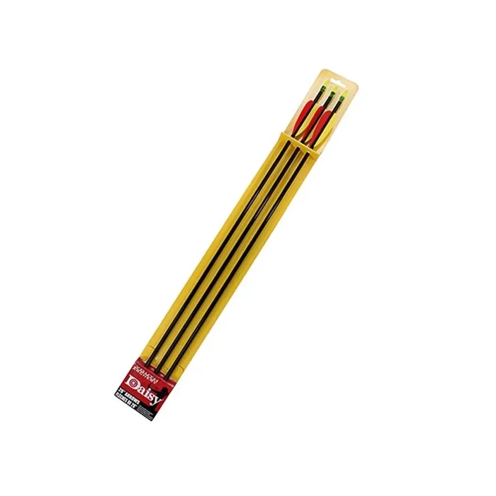 Set de 3 flechas Daisy, ideales para usar en arcos de 30 libras o menos, eje de fibra de vidrio, 66 cm de largo, 960001-406
