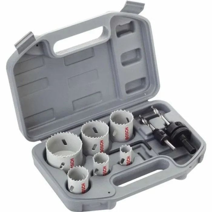Set de coronas perforadoras bosch bimetal hss 9 piezas