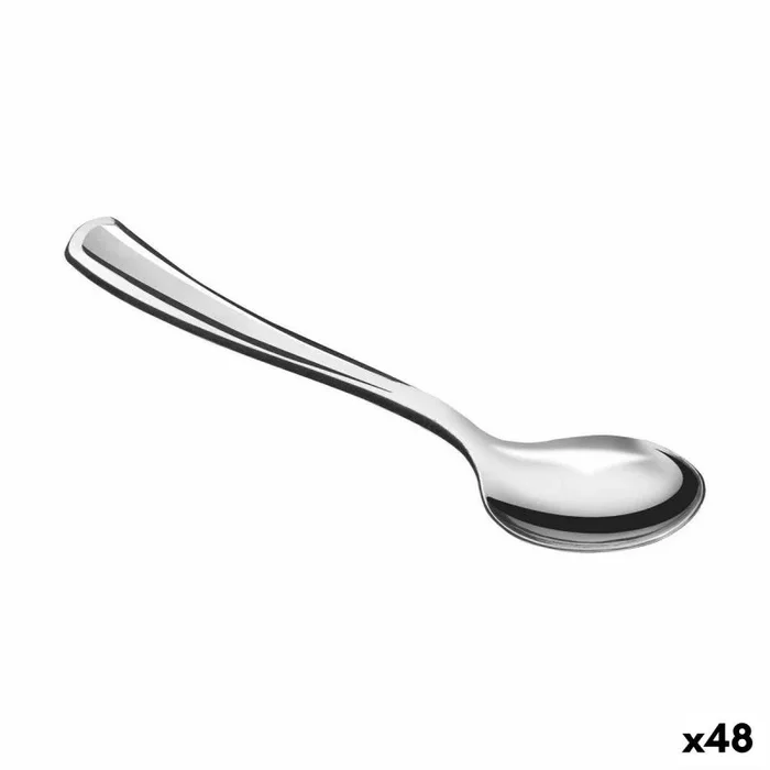 Set de cucharas reutilizables algon plateado 12 piezas 13 cm (48 unidades)