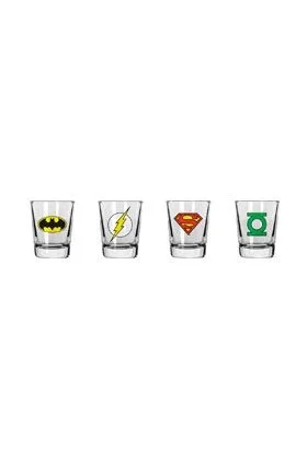 Set de Mini Vasos Logos Dc Comics, Cristal, Multicolor, 6.5×6.5×23 cm