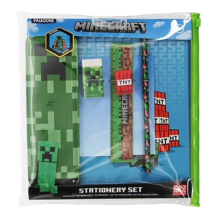 Set de papeleria minecraft creeper y tnt