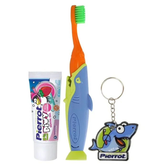 Set de pasta de dientes con cepillo pierrot sharky
