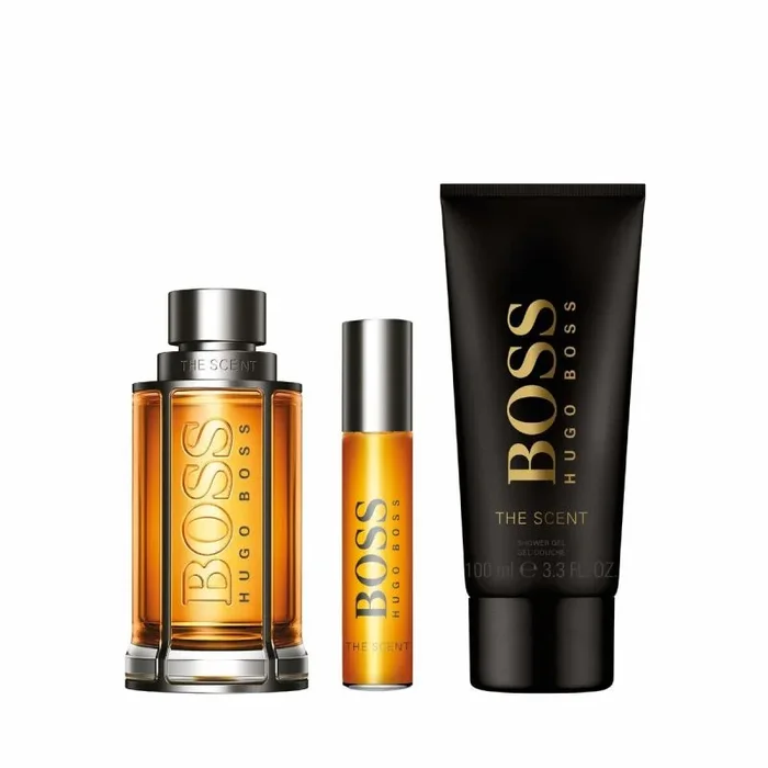 Set de perfume hombre hugo boss edt boss the scent 3 piezas