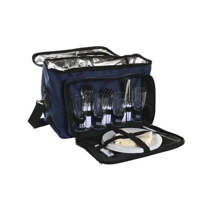 Set de pícnic dkd home decor 43 x 23 x 29 cm azul marino