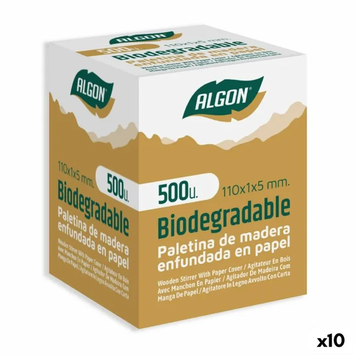 Set de removedores de café algon funda madera 10 unidades