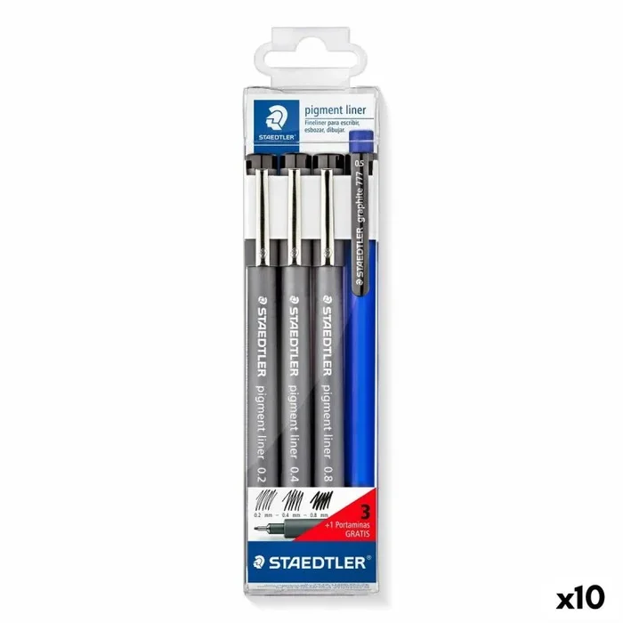 Set de rotuladores staedtler negro (10 unidades)