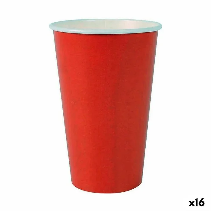 Set de vasos algon desechables cartón rojo 7 piezas 450 ml (16 unidades)