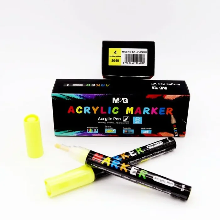 Set rotuladores pintura acrilica amarillo 4 s040