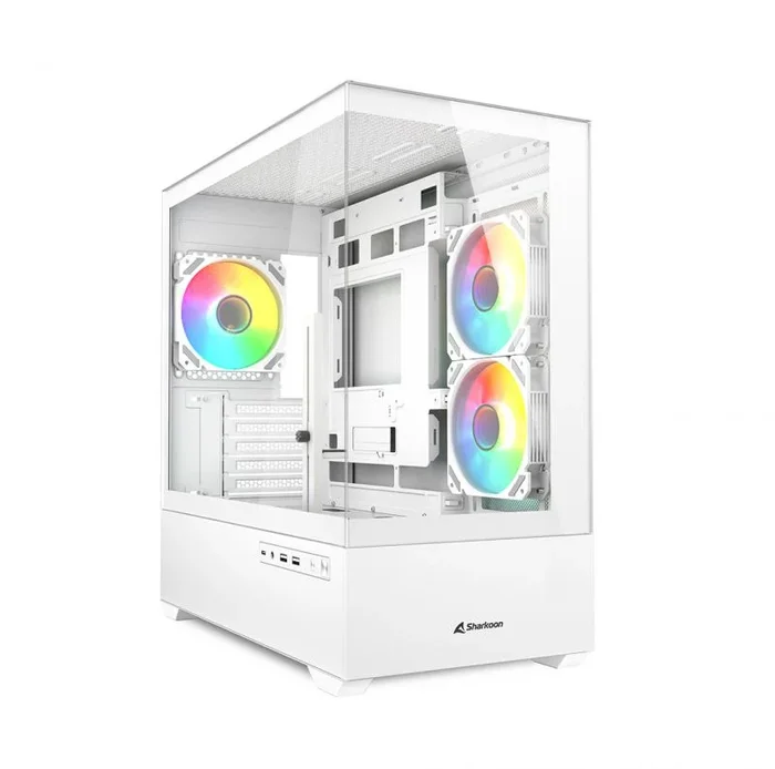Sharkoon MK6 RGB – Carcasa para Ordenador (Micro ATX, Color Blanco)