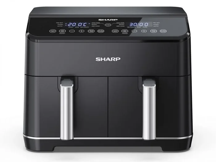 Sharp AF-GD82AE-B Doble 8 L Independiente 1800 W Freidora de aire caliente Negro