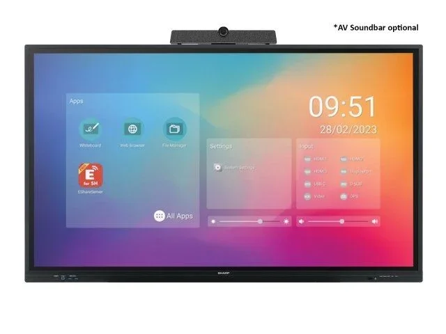 Sharp PN-LC652 Pantalla plana para señalización digital 165,1 cm (65″) LCD Wifi 450 cd / m² 4K Ultra HD Negro Pantalla táctil Procesador incorporado Android 11 16/7