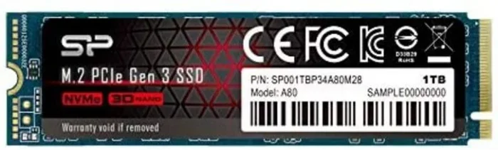 Silicon Power P34A80 M.2 1,02 TB PCI Express 3.0 SLC NVMe