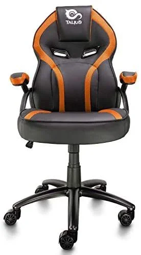 Silla Gaming Talius silla cobra gaming de color negra y naranja, brazos fijos, butterfly, base metal, ruedas 60mm nylon, gas.