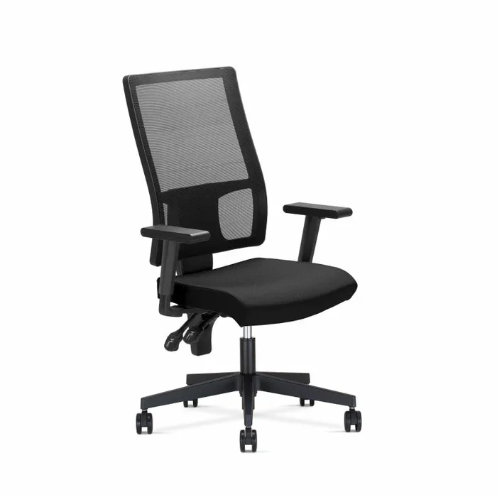 Silla povedilla respaldo malla negro asiento luci