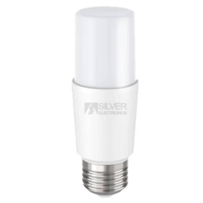 Silver Electronics -Bombilla LED ECO Tubular T37, Potencia: 9W, Casquillo: E27, Temperatura de color: 3.000K, Flujo luminoso: 806 lm, hasta 15.000 HORAS de VIDA útil