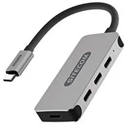 Sitecom CN-385 hub de interfaz USB 3.2 Gen 1 (3.1 Gen 1) Type-C 5000 Mbit/s Aluminio, Negro