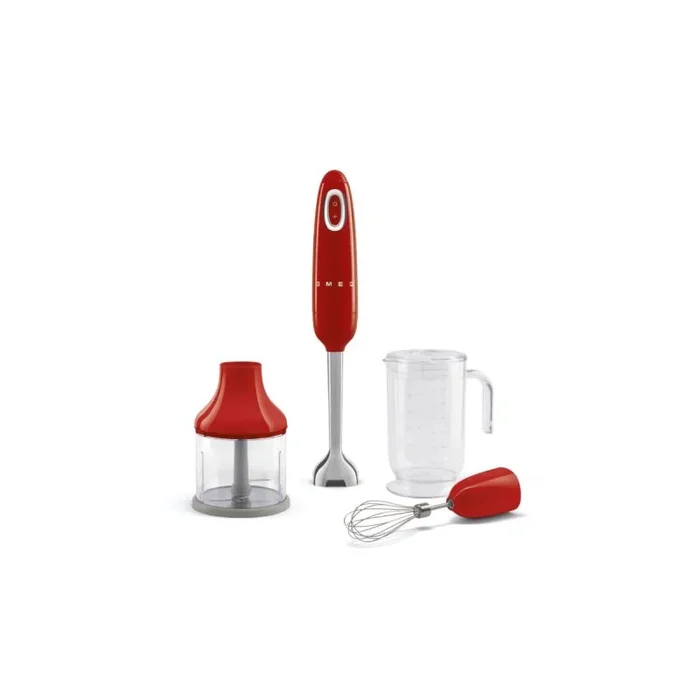 Smeg HBF03RDEU licuadora Batidora de inmersión 700 W Rojo, Acero inoxidable