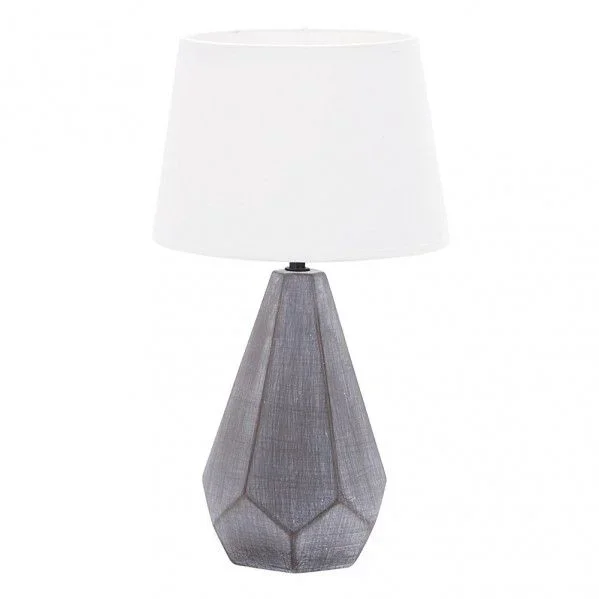 Sobremesa ceramica ibi 1xe27 negra pantalla blanca 43×24,8×24,8 cm
