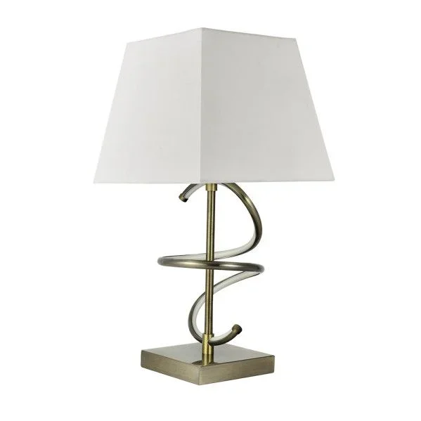 Sobremesa nueva york 8w 4000k+1xe27 cuero pantalla blanco roto 600lm 44x23x23 cm
