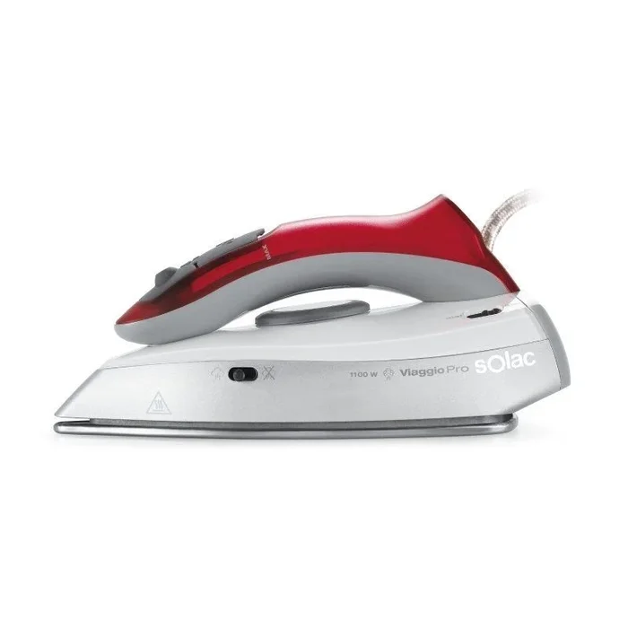 Solac Viaggio Pro Plancha vapor-seco Suela de acero inoxidable 1100 W Gris, Rojo